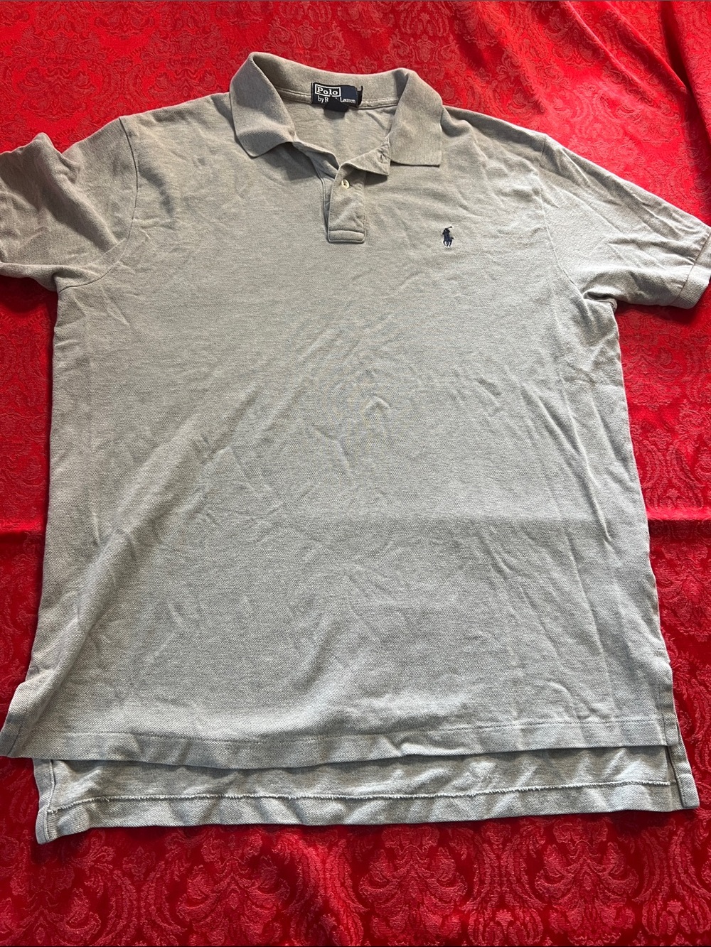 Polo Ralph Lauren Men's Heather Gray Polo Shirt XL Short Sleeve 100% Cotton